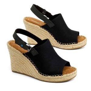 TOMS Monica Wedges Casual High Heel 3"- Size 9